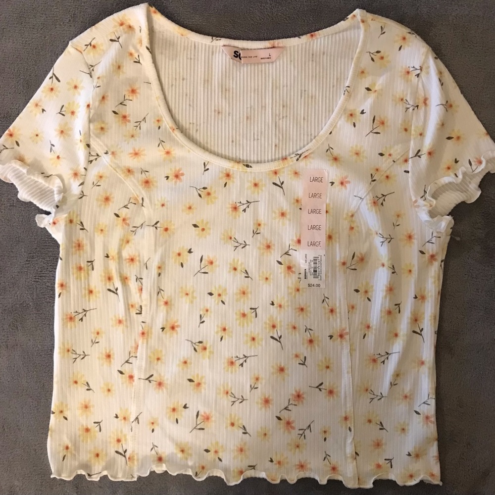 SO GOOD FOR LIFE,size L, WHITE FLOWER.